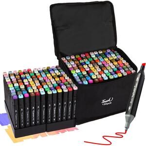 120 Colors Dual Tips Alcohol Markers, Art Markers Pens with Pen Holder